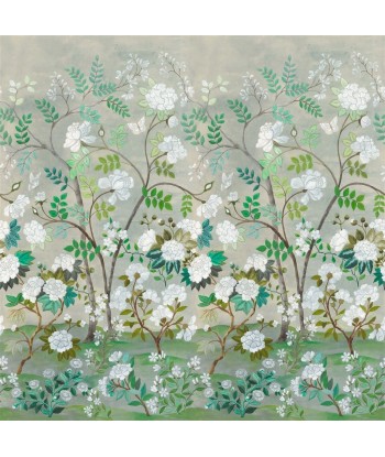 Tissu Fleur Orientale Celadon pas cher chine