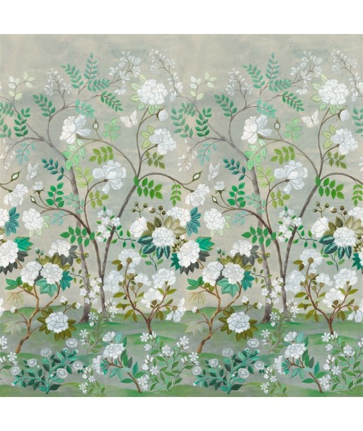 Tissu Fleur Orientale Celadon pas cher chine