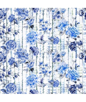 Tissu Kyoto Flower Indigo acheter en ligne