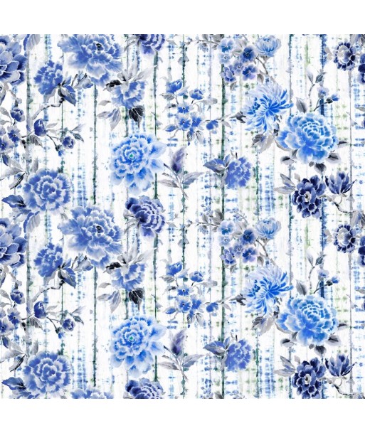 Tissu Kyoto Flower Indigo acheter en ligne