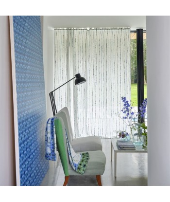 Tissu Shiwa Cobalt de pas cher