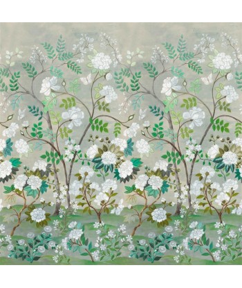 Papier Peint Fleur Orientale Celadon Livraison rapide