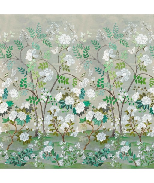 Papier Peint Fleur Orientale Celadon Livraison rapide