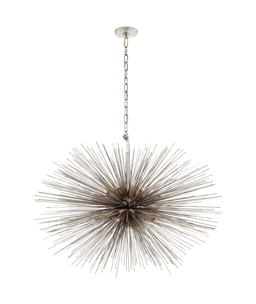 Lustre Strada Medium Ovale Feuille d'Argent Bruni Fin de série