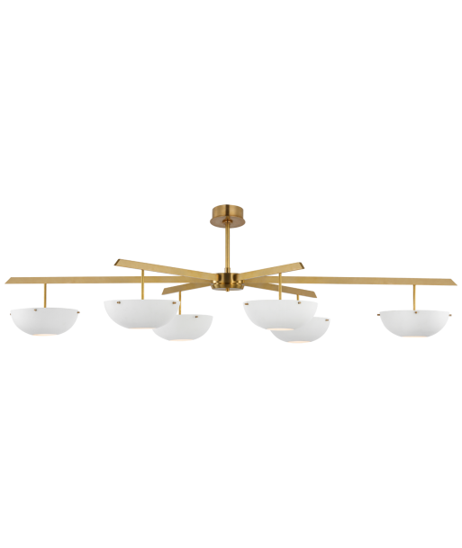 Lustre Valencia Grande 6 Laiton Blanc Mat destockage