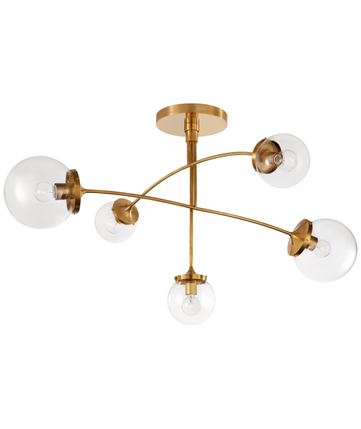 Chandelier Prescott Mobile Medium Verre transparent / Laiton pas chere